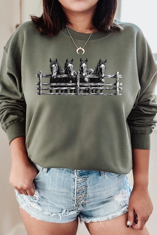 Horse Western Graphic Plus Sweatshirt - ClassiQ