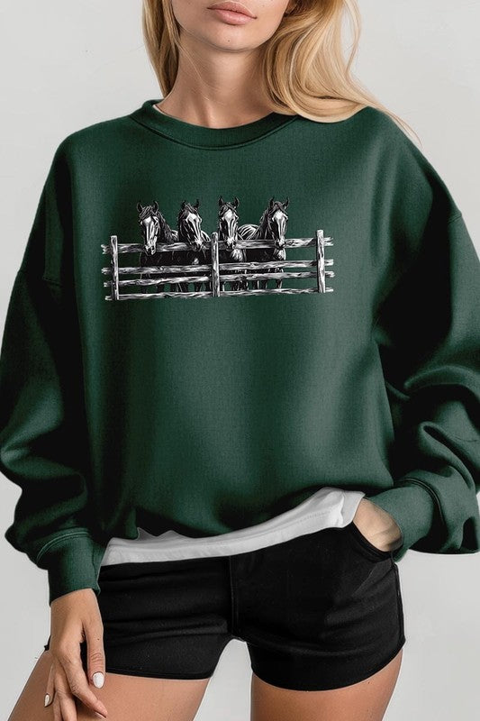 Horse Western Graphic Plus Sweatshirt - ClassiQ