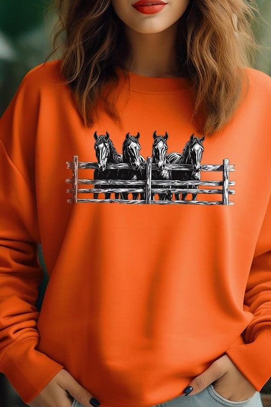 Horse Western Graphic Plus Sweatshirt - ClassiQ