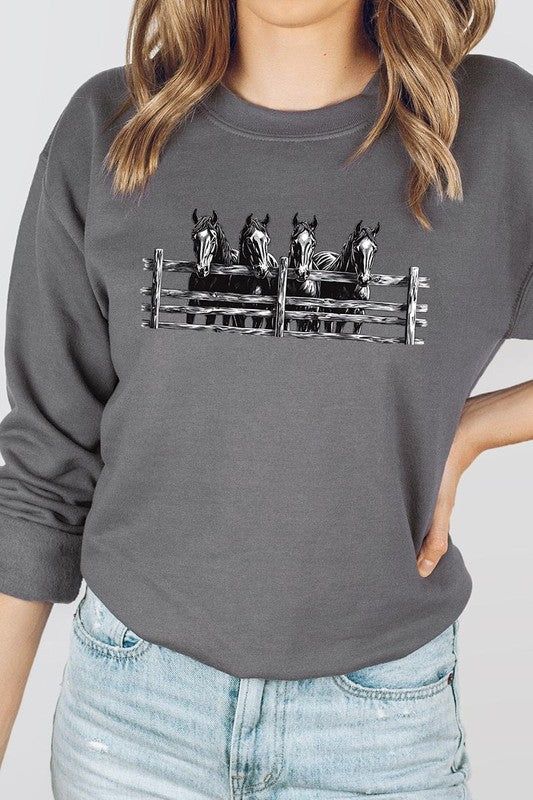 Horse Western Graphic Plus Sweatshirt - ClassiQ