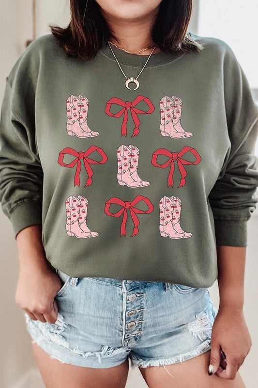 Cowgirl Valentine Graphic Plus Sweatshirt - Classique Collection