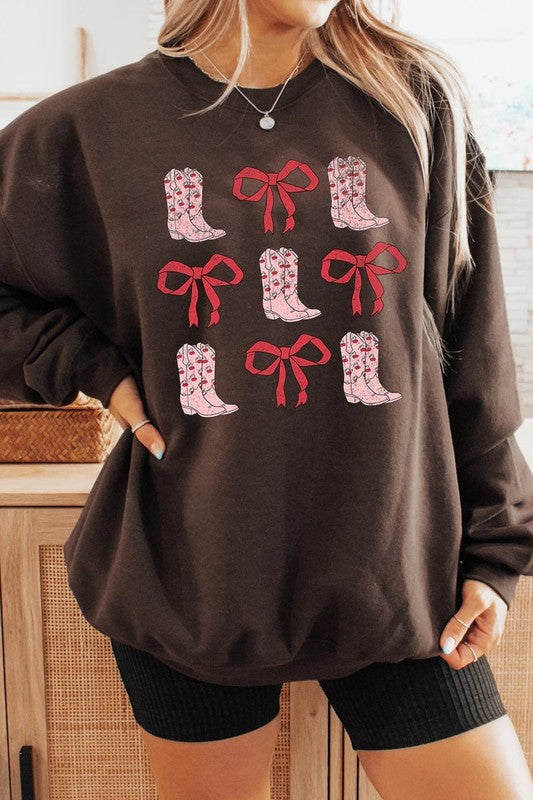 Cowgirl Valentine Graphic Plus Sweatshirt - Classique Collection