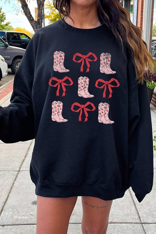 Cowgirl Valentine Graphic Plus Sweatshirt - Classique Collection