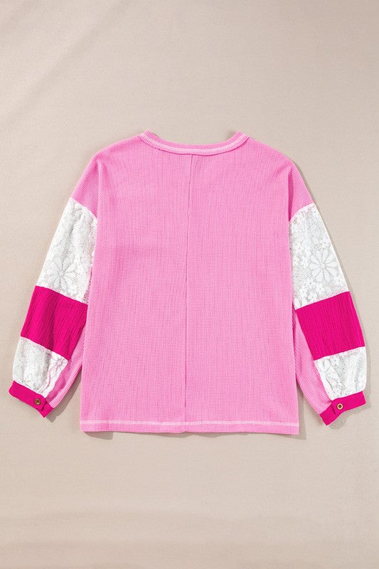 Women Stitching V Neck Rib Knit Sweatshirts - Classique Collection