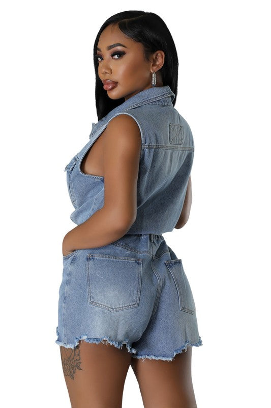 WOMEN FASHION DENIM ROMPERS - Classique Collection