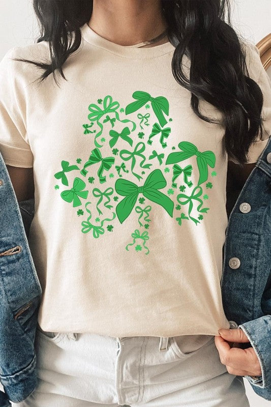 Shamrock Coquette Bow Graphic Tee - ClassiQ