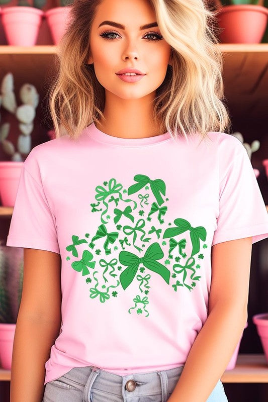 Shamrock Coquette Bow Graphic Tee - ClassiQ
