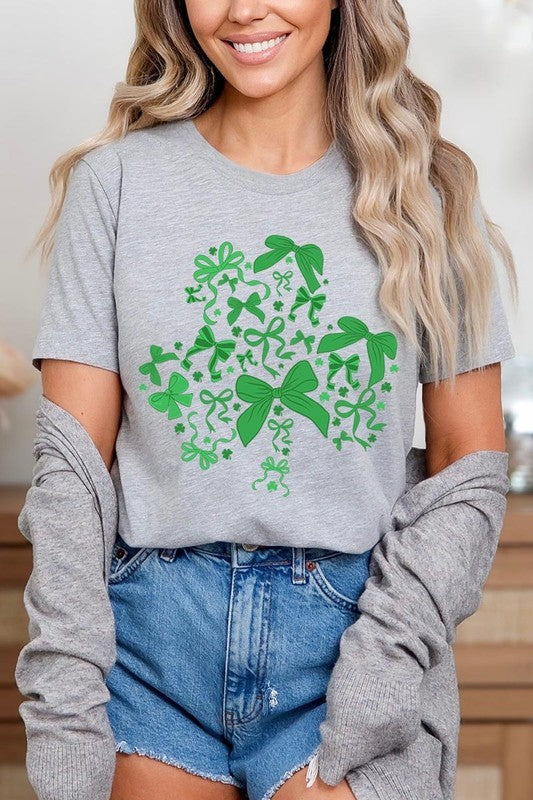 Shamrock Coquette Bow Graphic Tee - ClassiQ