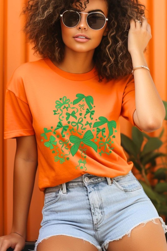 Shamrock Coquette Bow Graphic Tee - ClassiQ
