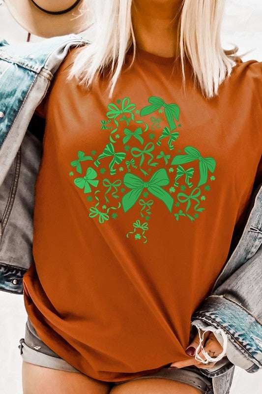Shamrock Coquette Bow Graphic Tee - ClassiQ