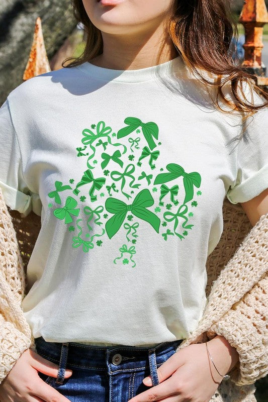 Shamrock Coquette Bow Graphic Tee - ClassiQ