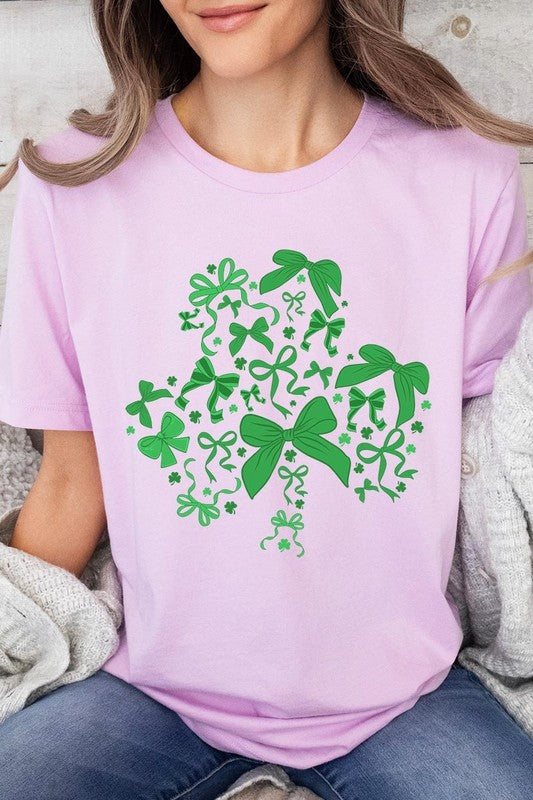 Shamrock Coquette Bow Graphic Tee - ClassiQ