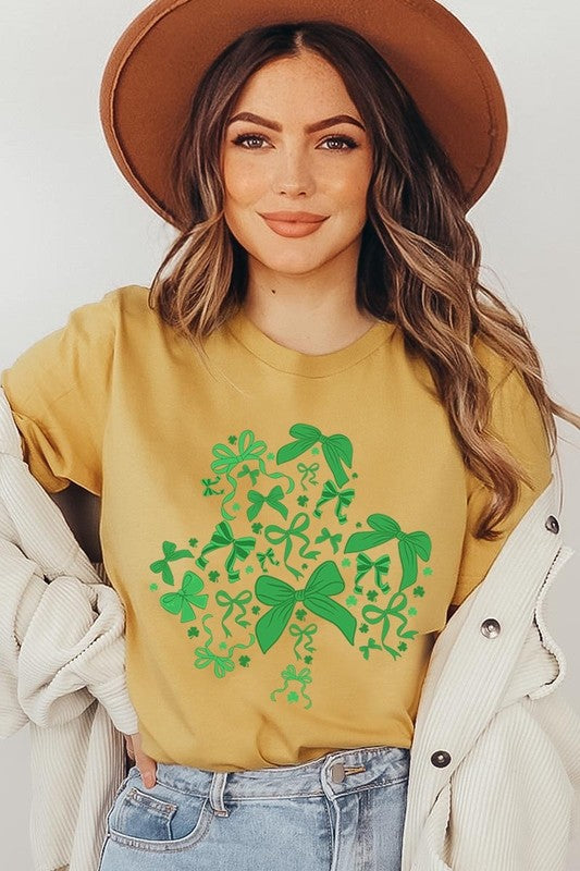 Shamrock Coquette Bow Graphic Tee - ClassiQ