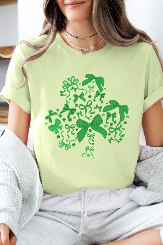 Shamrock Coquette Bow Graphic Tee - ClassiQ