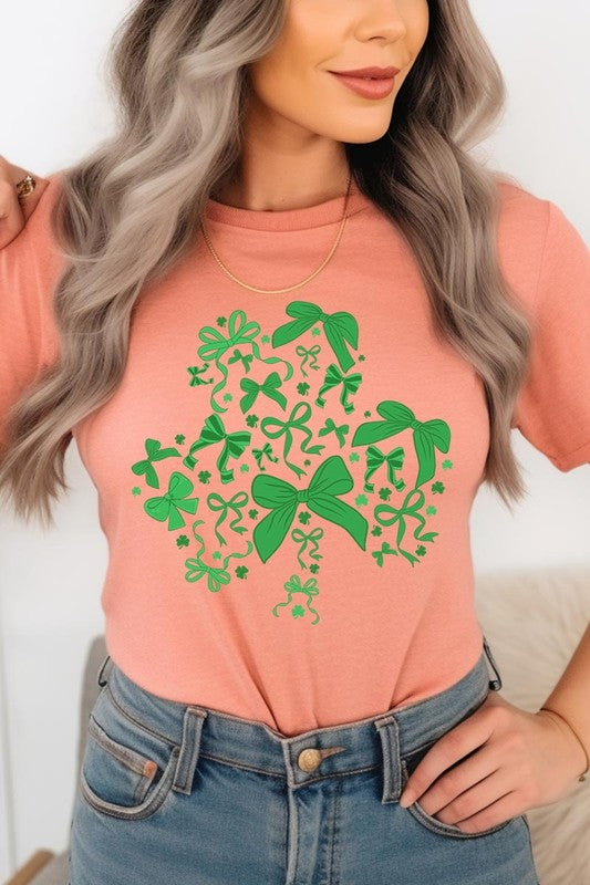 Shamrock Coquette Bow Graphic Tee - ClassiQ