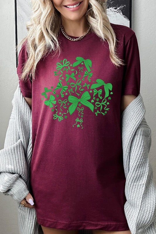 Shamrock Coquette Bow Graphic Tee - ClassiQ