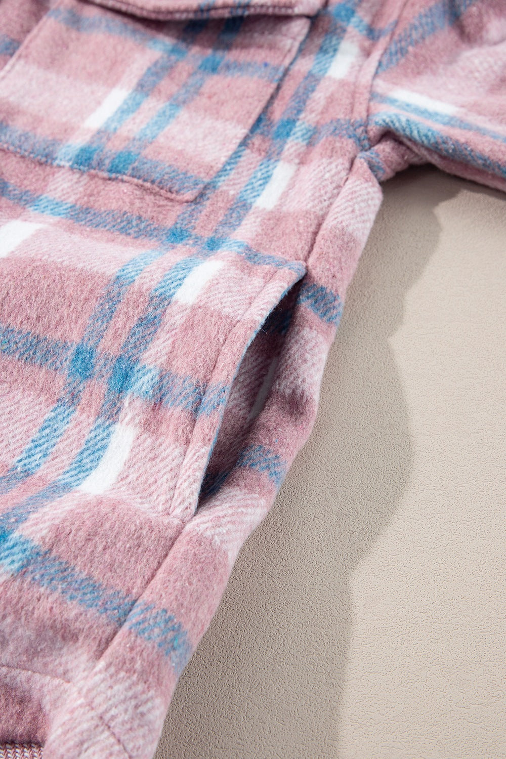 Plaid Collared Neck Flap Pockets Shacket - Classique Collection