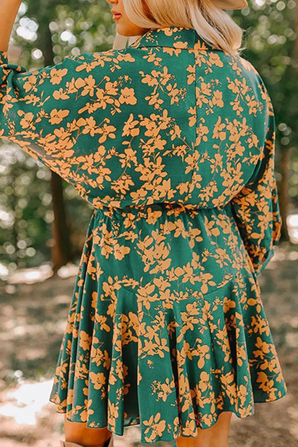 Printed Three-Quarter Sleeve Mini Dress - Classique Collection