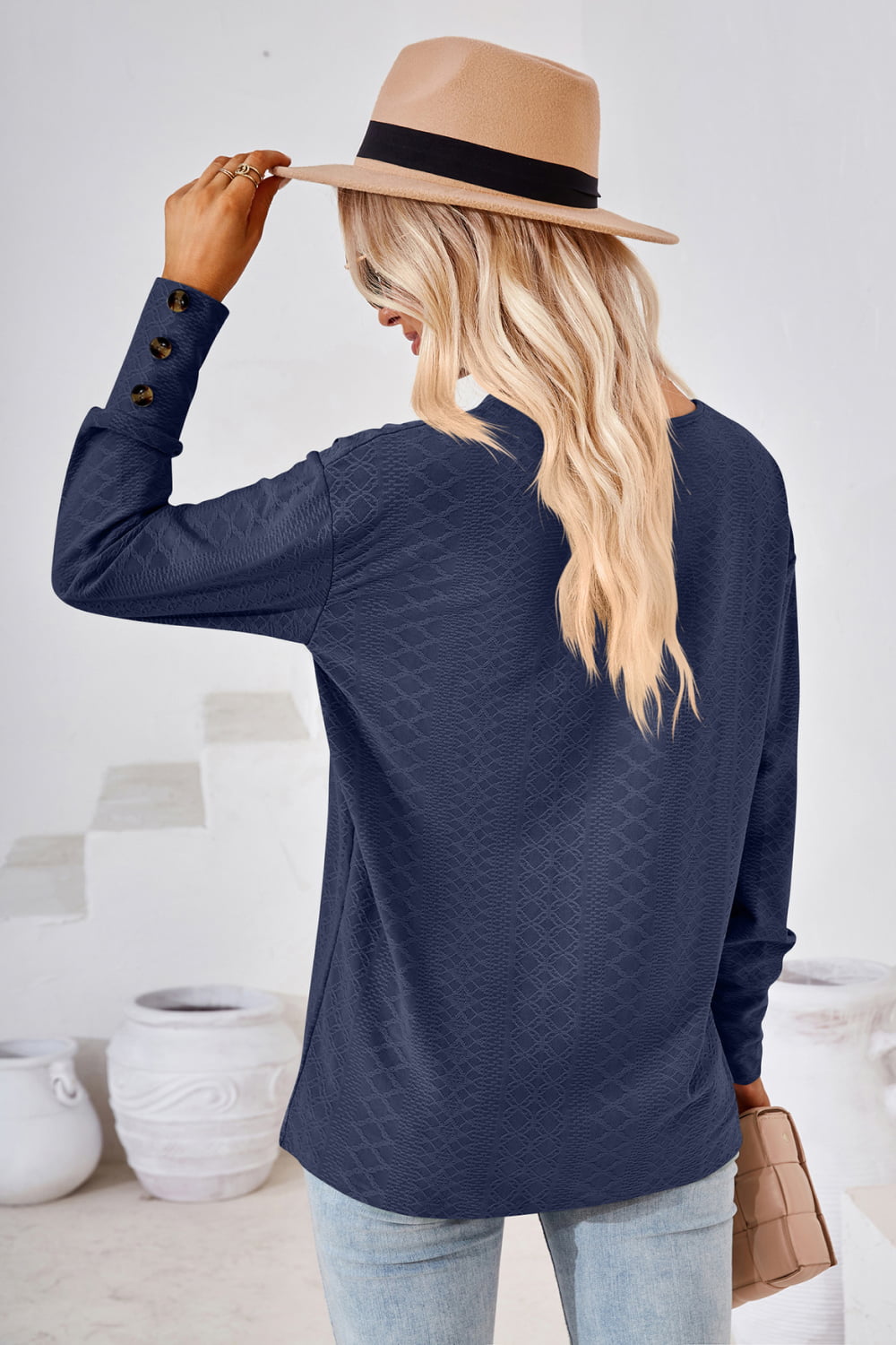 V-Neck Long Sleeve Blouse - Classique Collection