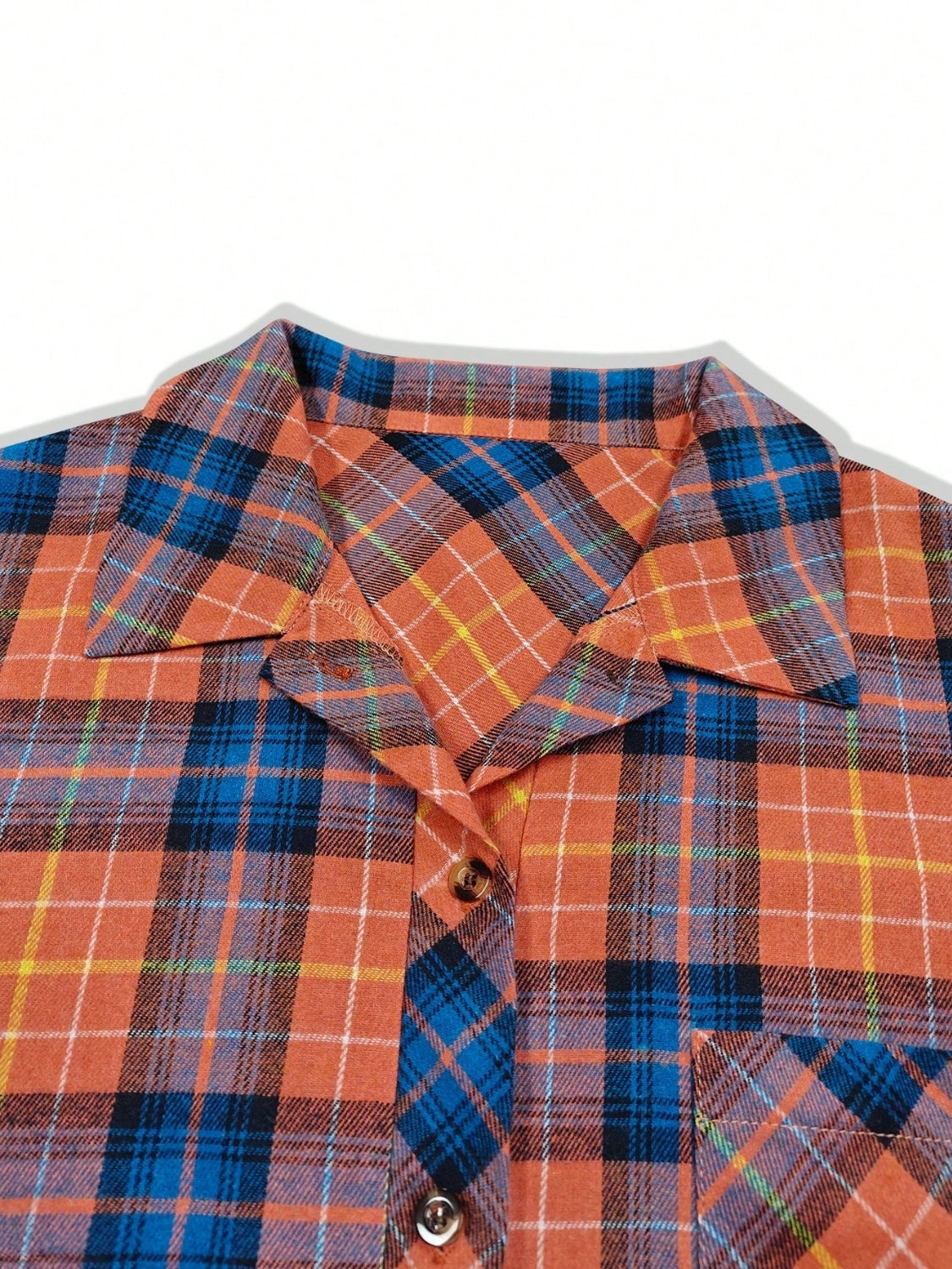 Plaid Collared Neck Long Sleeve Shirt - Classique Collection