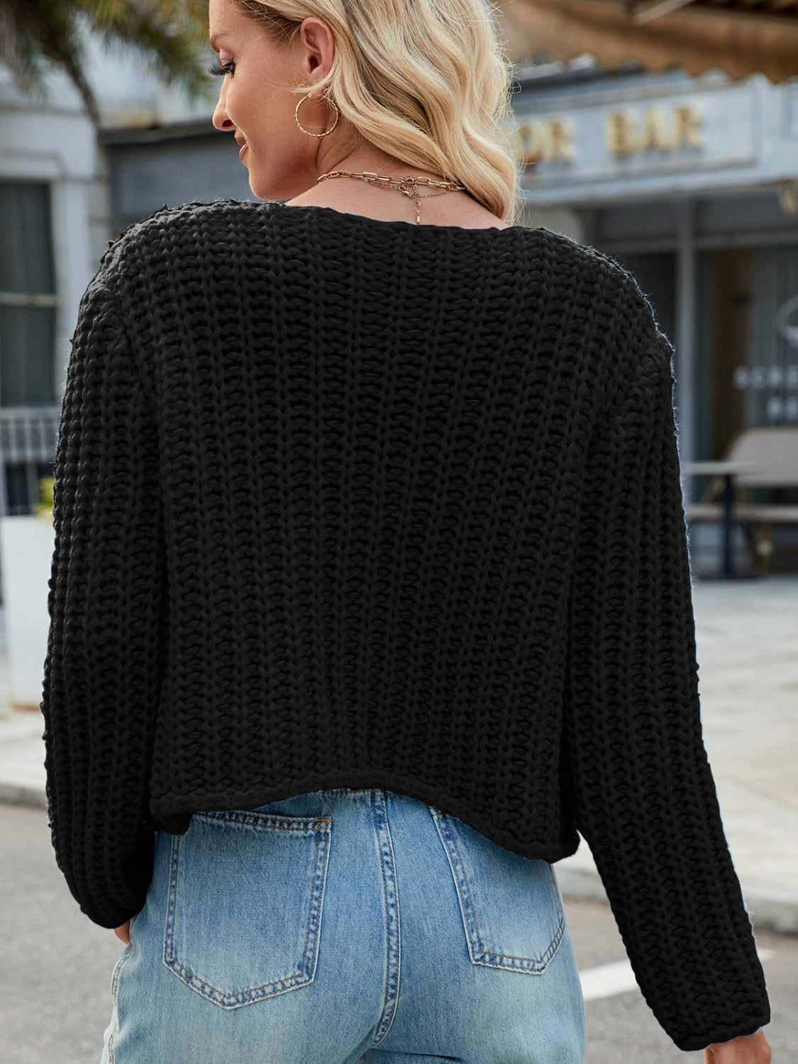 Round Neck Button Up Cardigan with Pockets - ClassiQ