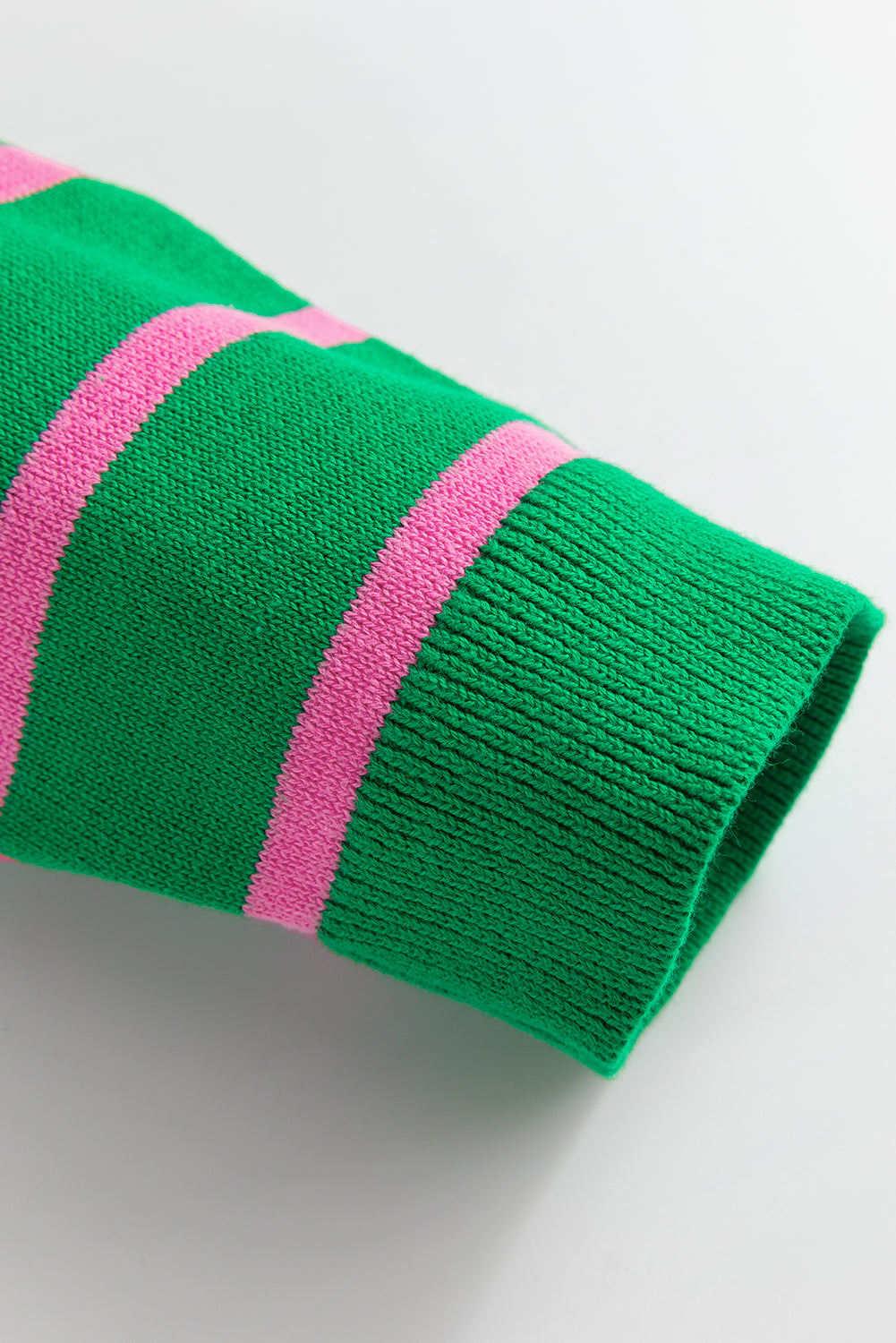 Bow Striped V-Neck Long Sleeve Cardigan - ClassiQ