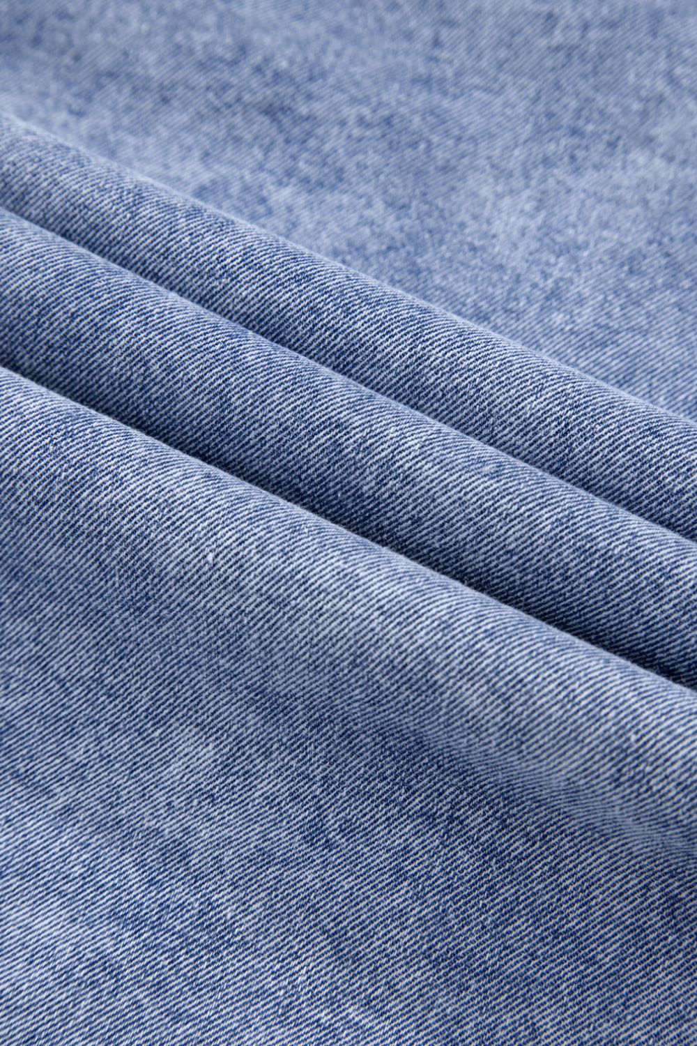 Raw Hem Button Down Long Sleeve Denim Dress - Classique Collection
