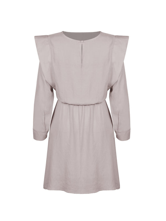 Round Neck Long Sleeve Mini Dress - Classique Collection