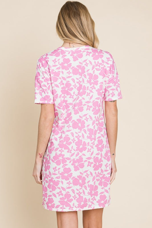BOMBOM Floral Button Down Mini Dress - Classique Collection