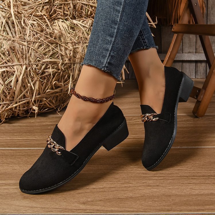 Pointed Toe Chunky Heel Stylish Casual Shoes Women Trendsi