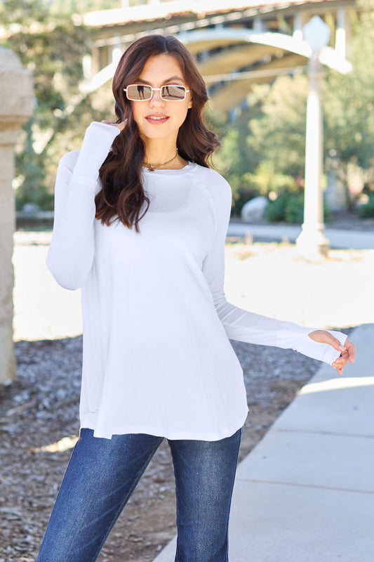 Basic Bae Full Size Round Neck Long Sleeve T-Shirt - Classique Collection
