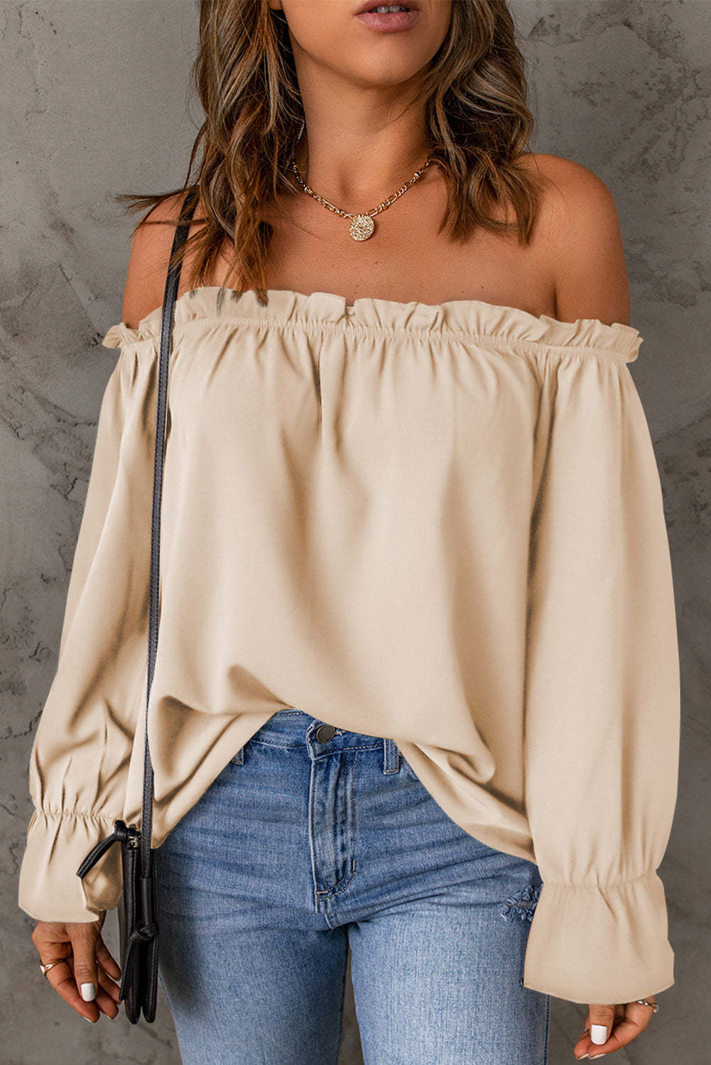 Off-Shoulder Flounce Sleeve Blouse - Classique Collection