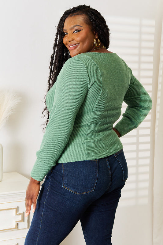 Basic Bae Scoop Neck Long Sleeve Top - Classique Collection