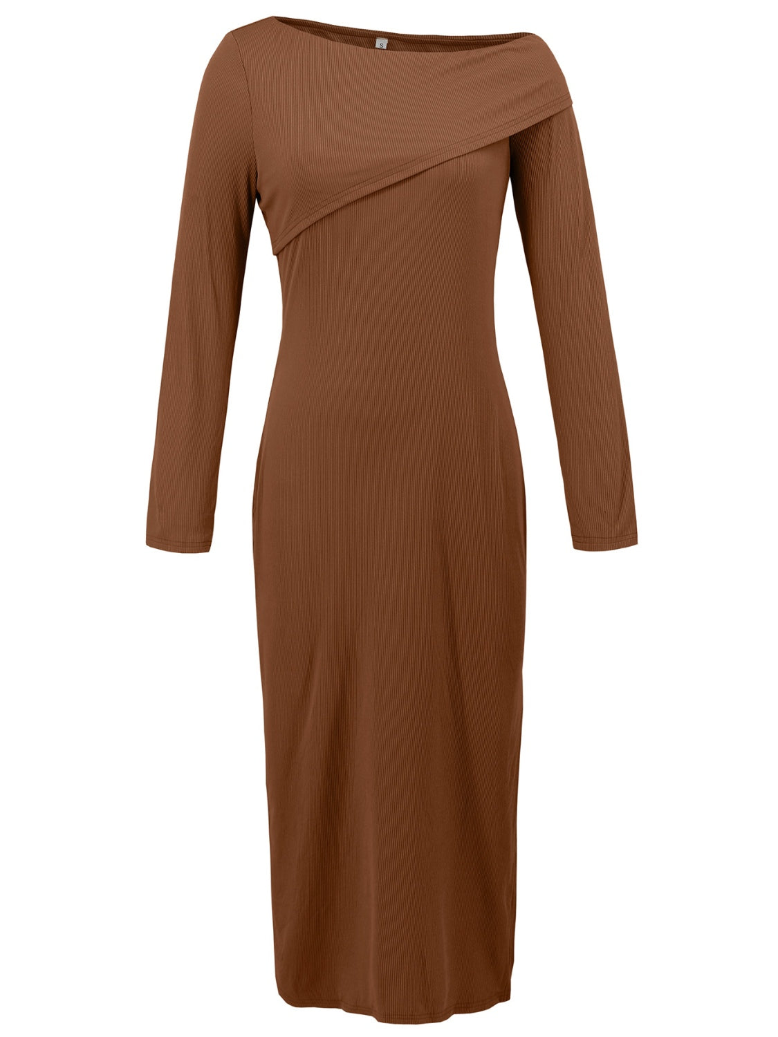 Slit One Shoulder Long Sleeve Dress - Classique Collection