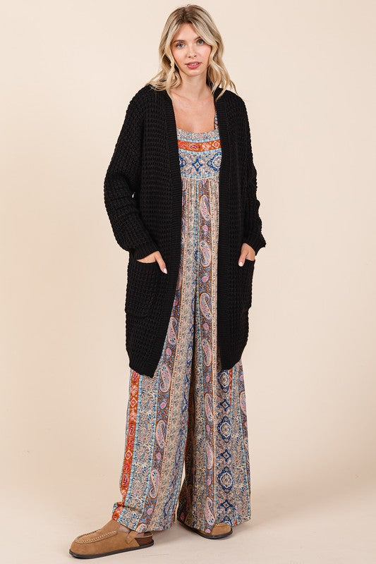 Mittoshop Open Front Long Sleeve Longline Cardigan - ClassiQ