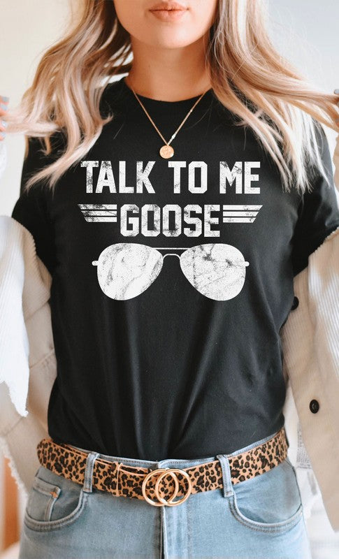 Talk to Me Goose White Ink Graphic Tee PLUS - Classique Collection