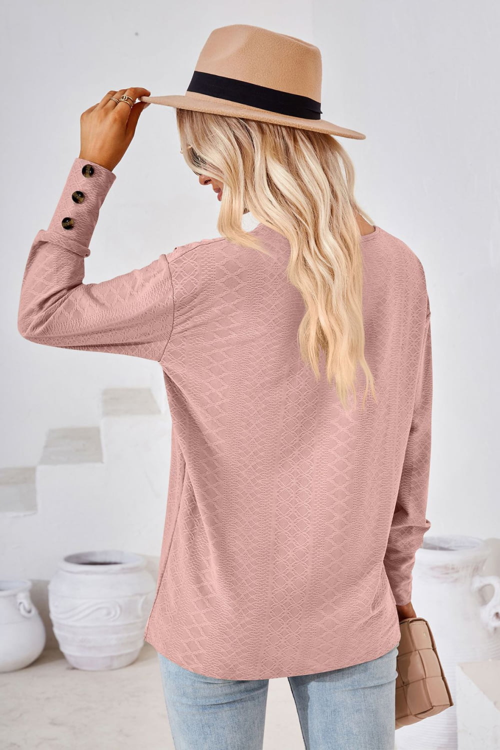 V-Neck Long Sleeve Blouse - Classique Collection