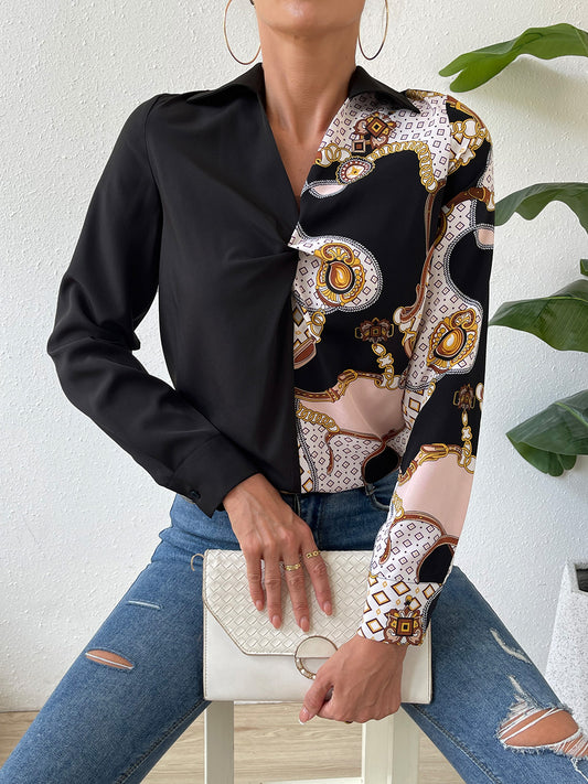 Twist Front Collared Blouse - Classique Collection