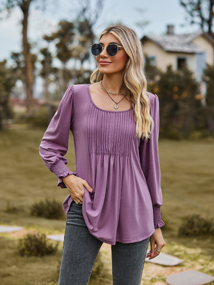 Puff Sleeve Pleated Blouse - Classique Collection
