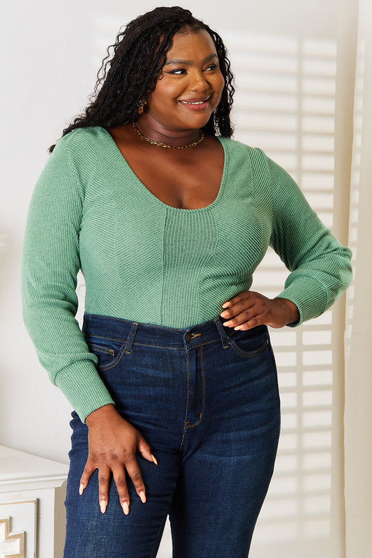 Basic Bae Scoop Neck Long Sleeve Top - Classique Collection