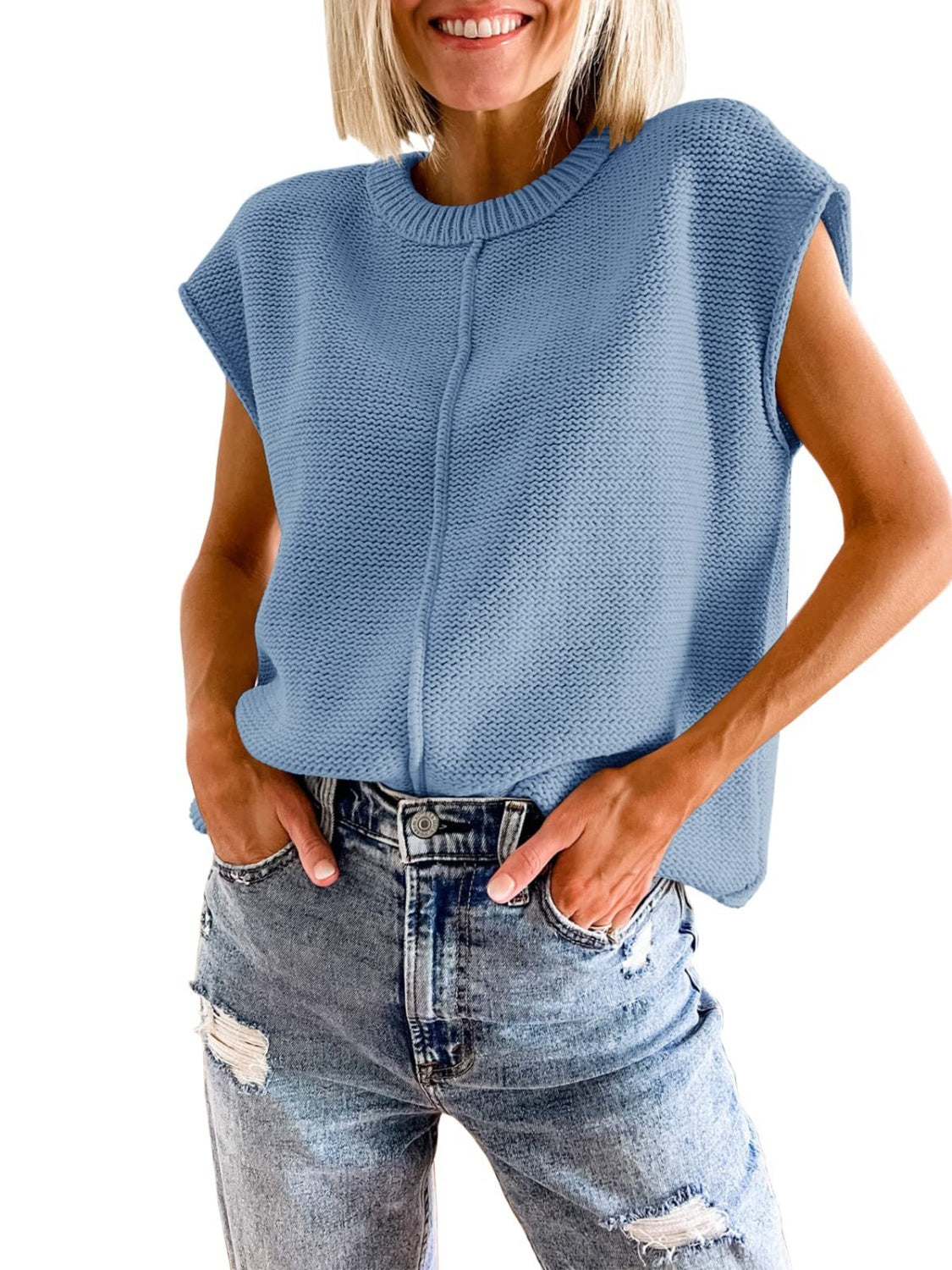 Cap Sleeve Sweater Vest - ClassiQ