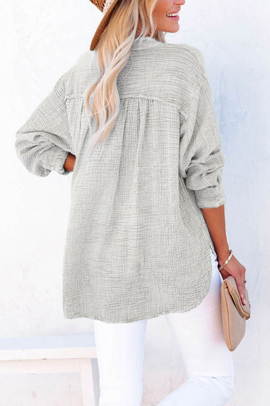 Buttoned Long Sleeve Blouse - Classique Collection
