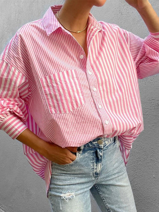 Striped Button Down Long Sleeve Shirt - Classique Collection