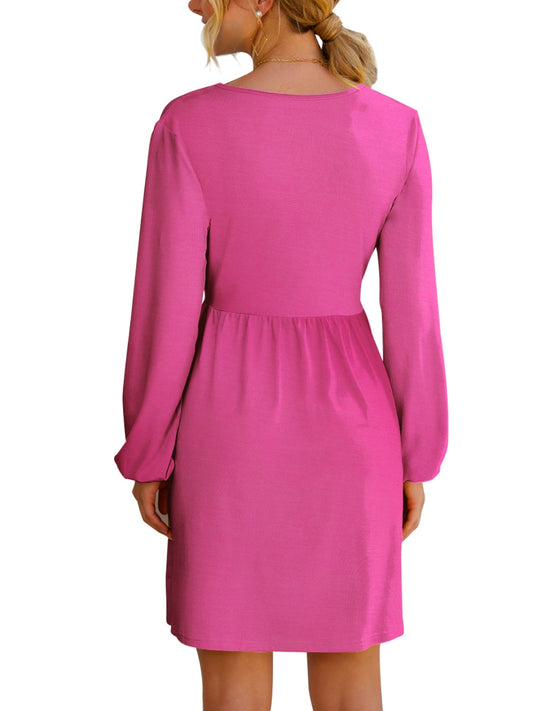 FAM-FAM Surplice Long Sleeve Mini Dress - Classique Collection