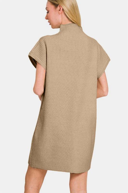 Zenana Short Sleeve Sweater Mini Dress - Classique Collection