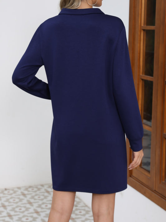 Johnny Collar Long Sleeve Dress - Classique Collection