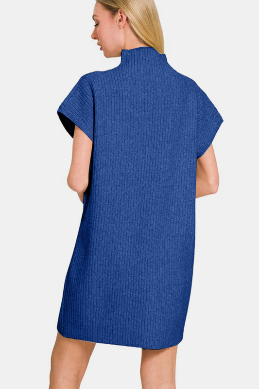 Zenana Short Sleeve Sweater Mini Dress - Classique Collection
