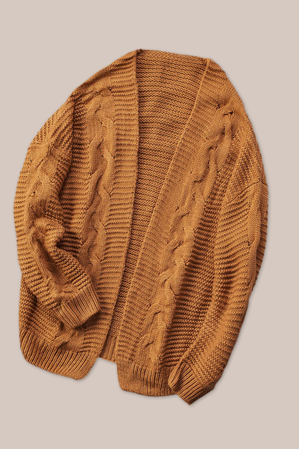 Cable-Knit Open Front Cardigan - ClassiQ