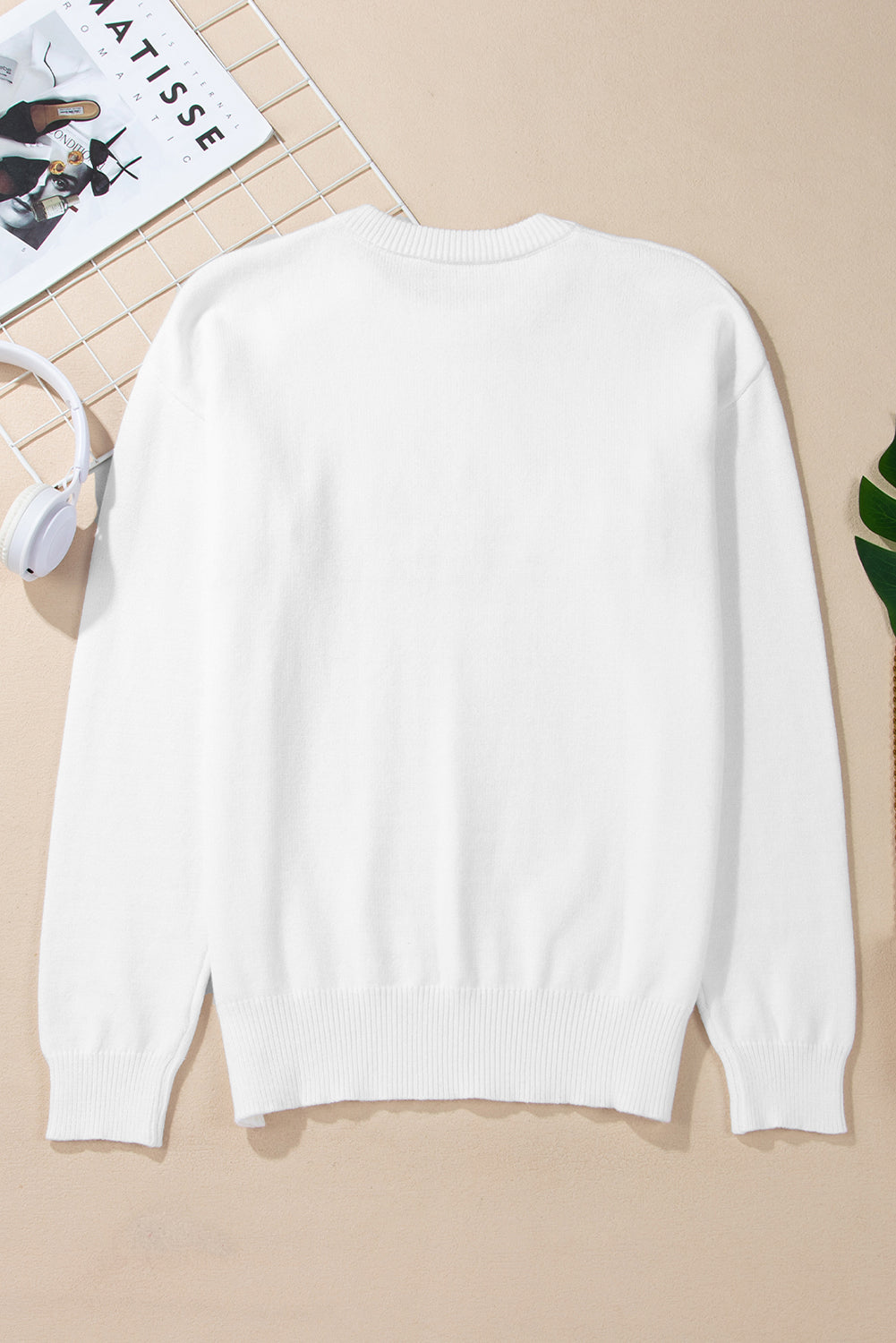 THANKFUL Round Neck Drop Shoulder Sweater - Classique Collection