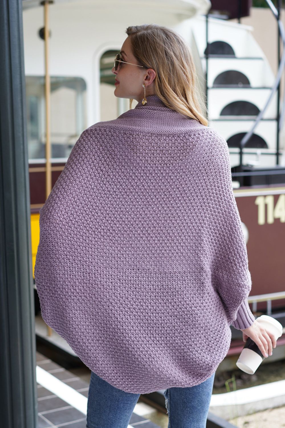 Open Front Batwing Sleeve Cardigan - ClassiQ